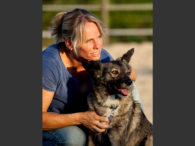 Hund-mit-Mensch-Vogelgrun